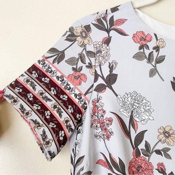 Lulus | A-flora-ble Floral Mini Shift Dress Short Sleeves Summer Small - Picture 4 of 7